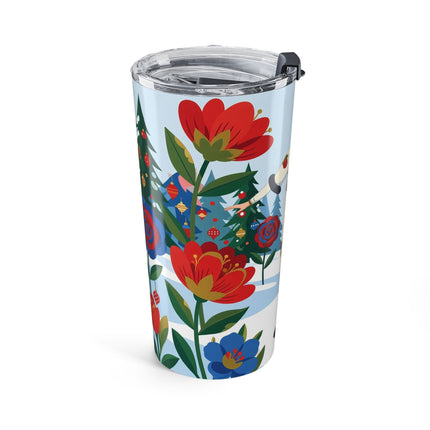 🌹🎄 The Lady Of The Christmas Bloom Tumbler – Art Deco Holiday Elegance