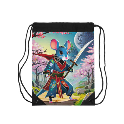 Cyber Samurai Rat Drawstring Bag
