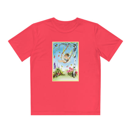 Spring Fairy's Floral Swing Youth Competitor Tee – Garden Magic & Whimsical Adventure