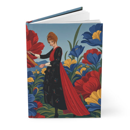 ✂️🌺 The Lady Of The Enchanted Garden Hairdresser Hardcover Journal – Art Deco Floral Salon Whimsy