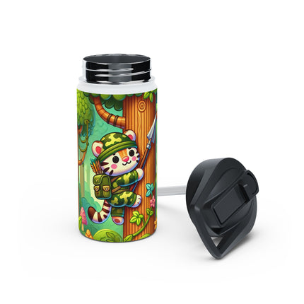 Stealthy Stripes Stainless Steel Water Bottle, Standard Lid