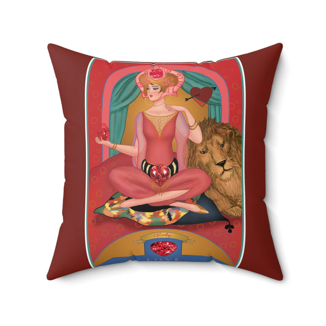 July & Ruby (from the Gem Series) by Sofia Chiostri Spun Polyester Square Pillow