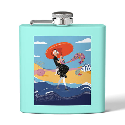Beachside Promenade Stainless Steel Flask – Chic Summer Stroll & Coastal Glamour