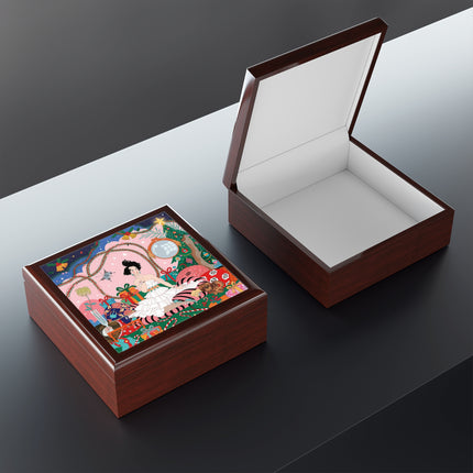 🎀🎄 Christmas Morning In The Rose Parlor Jewelry Box – Art Deco Holiday Fantasy