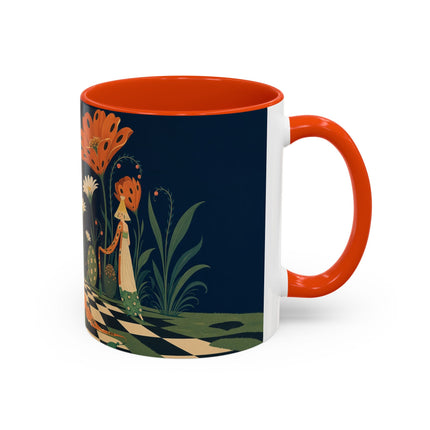 🌼🧡 The Midnight Floral Masquerade Colorful Mug – Art Deco Fashion Fantasy