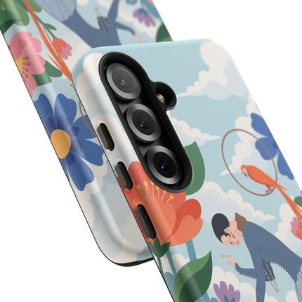 🦜🌺 The Lady Of The Garden Aviary Phone Case – Art Deco Floral Whimsy