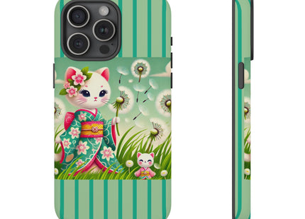 Geisha Kitten and the Dandelion Phone Cases