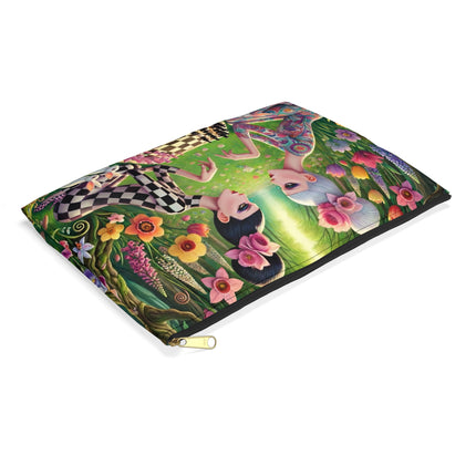 The Spring Gambit: A Fairy’s Move Flat Pouch – Whimsical Chess & Spring Magic