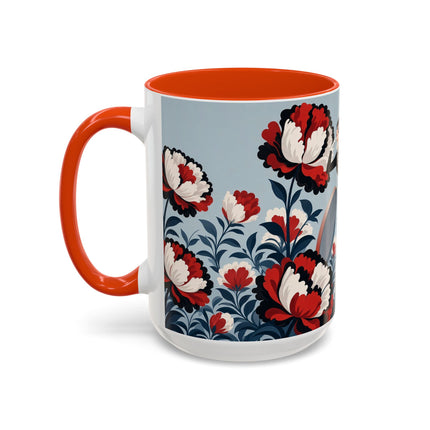 ❤️🌺 The Scarlet Blossom Dancer Colorful Mug – Art Deco Fashion Whimsy