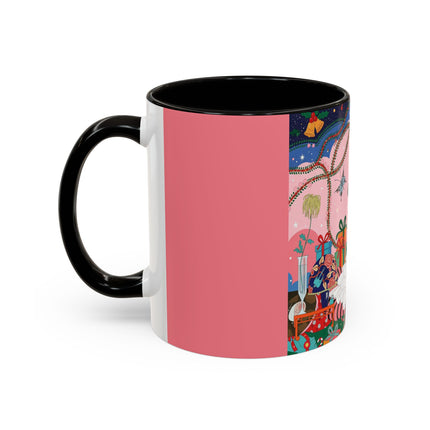🎀🎄 Christmas Morning In The Rose Parlor Colorful Mug – Art Deco Holiday Fantasy