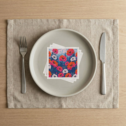 🦋🌺 The Butterfly Blossom Garden Napkins – Art Deco Floral Whimsy