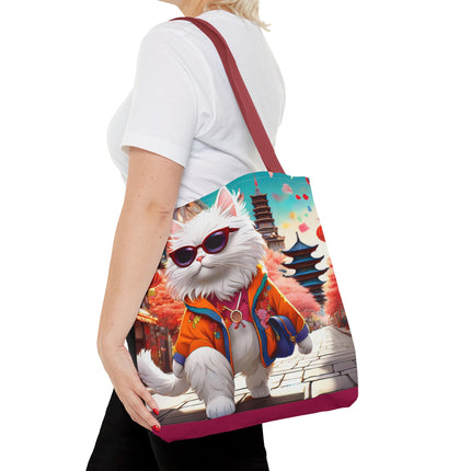 Fashionista Feline Puzzle Tote Bag (AOP)