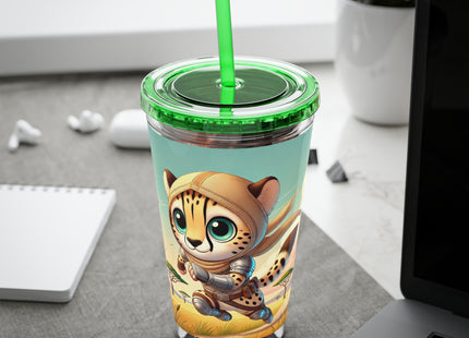 Swift Cheetah Sunsplash Tumbler with Straw, 16oz