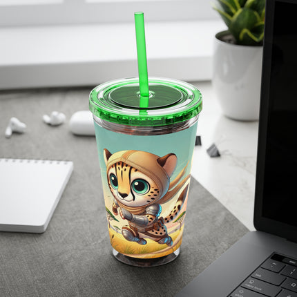 Swift Cheetah Sunsplash Tumbler with Straw, 16oz