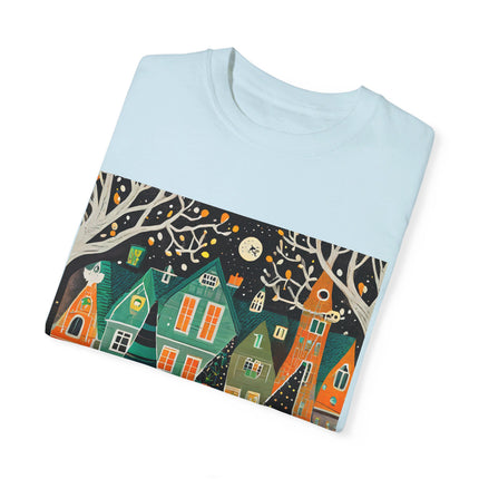 Night of the Trick-or-Treating Owlets Unisex Garment-Dyed T-shirt