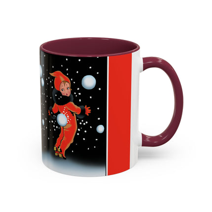 A Festive Snowball Toss Colorful Mugs (11oz, 15oz)