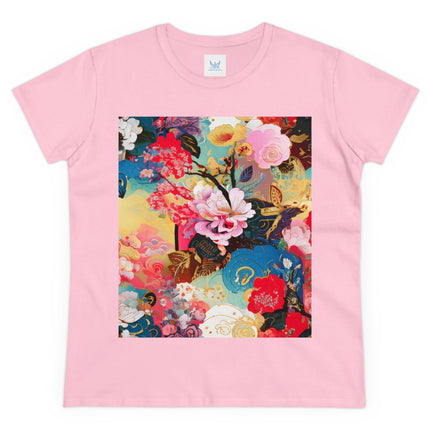 Women's Ethereal Irises Print Midweight Cotton Tee