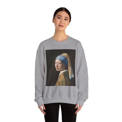 Girl with a Pearl Earring by Johannes Vermeer Heavy Blend™ Crewneck Sweatshirt