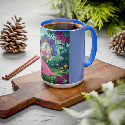 The Lady Of The Enchanted Mirror Colorful Mugs – Art Deco Botanical Elegance
