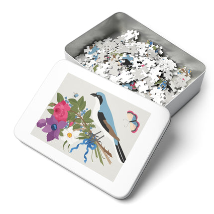 Bluebird & Butterfly Jigsaw Puzzle with Tin