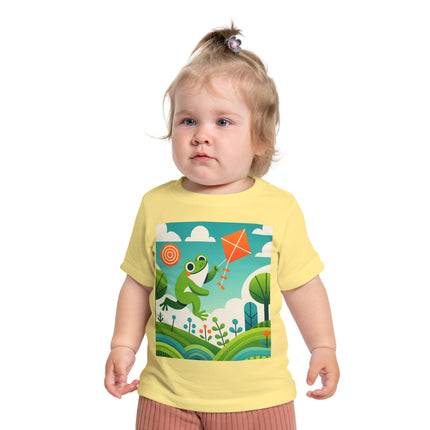 Young Frog’s Kite Adventure Baby T-Shirt – A Sky Full of Play