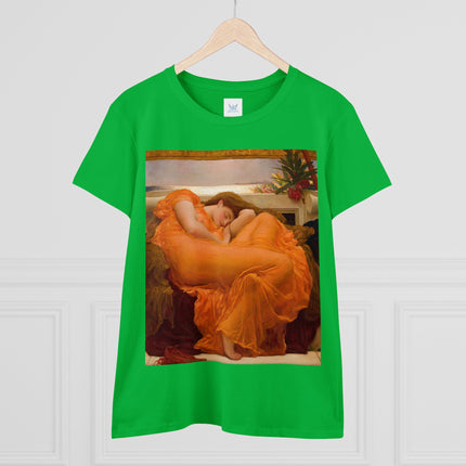 Flaming June by Frederic Leighton Women's Midweight Cotton Tee