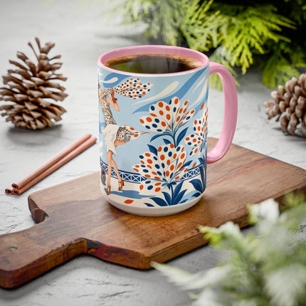 🌼🧡 The Polka Dot Wind Dancer Colorful Mug – Art Deco Fashion Whimsy
