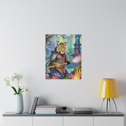 Cyberpunk Leopard Matte Canvas, Stretched, 0.75"