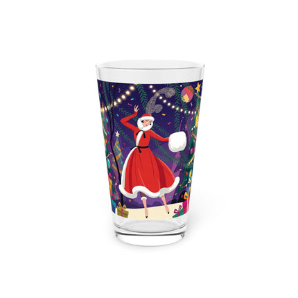 🎄❄️ The Christmas Snowball Dance Pint Glass – Whimsical Holiday Fashion Fantasy