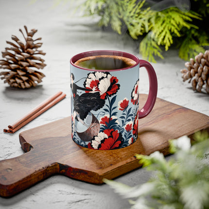 ❤️🌺 The Scarlet Blossom Dancer Colorful Mug – Art Deco Fashion Whimsy