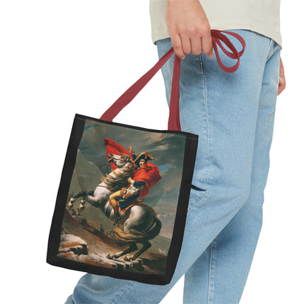 Napoleon Crossing the Alps by Jacques-Louis David Tote Bag (AOP)
