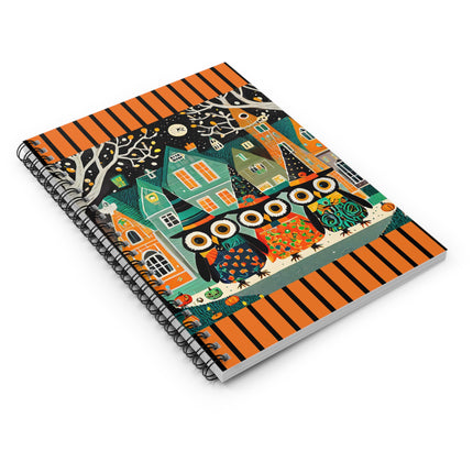 Night of the Trick-or-Treating Owlets Spiral Notebook - Ruled Line