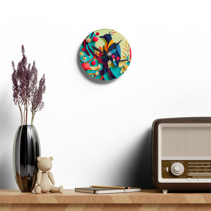 Curious Crow Acrylic Wall Clock, Round and Square