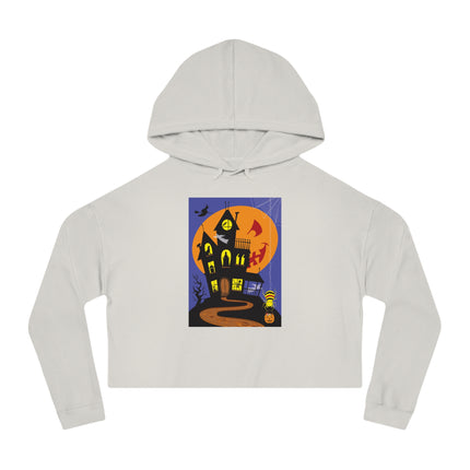 Halloween Night at the Haunted House Women’s Cropped Hooded Sweatshirt