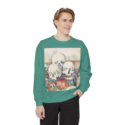 The Three Skulls by Paul Cézanne Garment-Dyed Sweatshirt