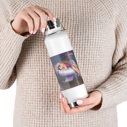 Slumbering Fairy on a Mushroom Copper Vacuum Insulated Bottle, 22oz