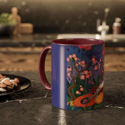 The Garden Of Quiet Reverie Colorful Mugs – Art Deco Botanical Serenity