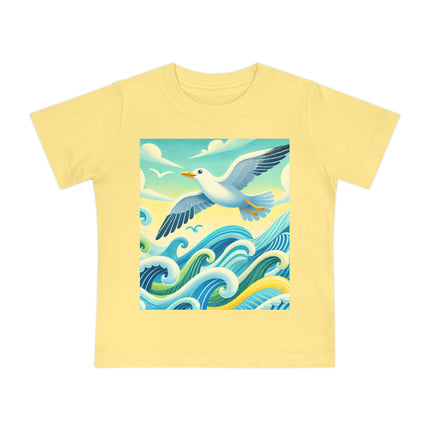 Seagull Riding a Wave Baby T-Shirt – A Splash of Seaside Adventure