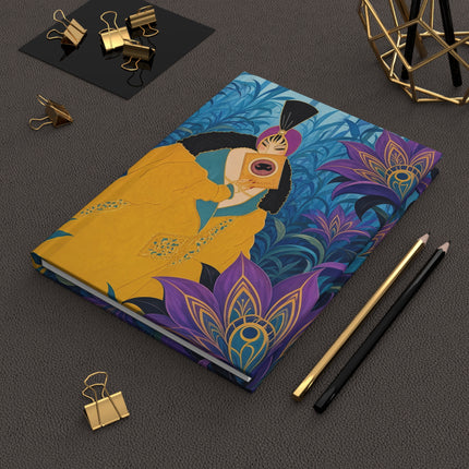 🎭💜 The Enchanted Peacock Fan Hardcover Journal – Art Deco Oriental Elegance