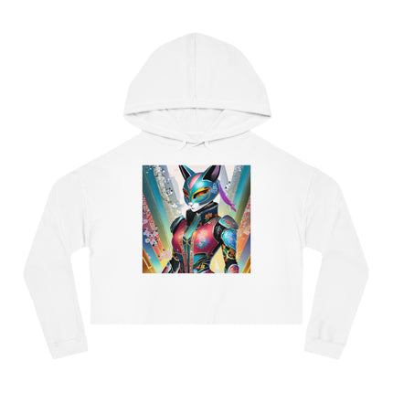 Cyberpunk Chic Cropped Hooded Sweatshirt