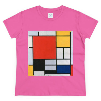 Composition with Red, Yellow, Blue, and Black by Piet Mondrian Women's Midweight Cotton Tee