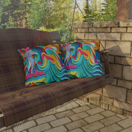 Surfing Zebra Outdoor Pillows