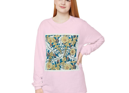Art Nouveau Dandelion Flower Garment-dyed Long Sleeve T-Shirt