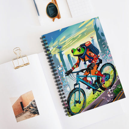 Cyberpunk Frog Spiral Notebook - Ruled Line