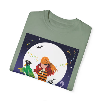 Moonlit Pirate Halloween Unisex Garment-Dyed T-shirt