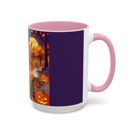 🐈‍⬛🎻 The Black Cat's Moonlit Melody Colorful Mug – Whimsical Halloween Music
