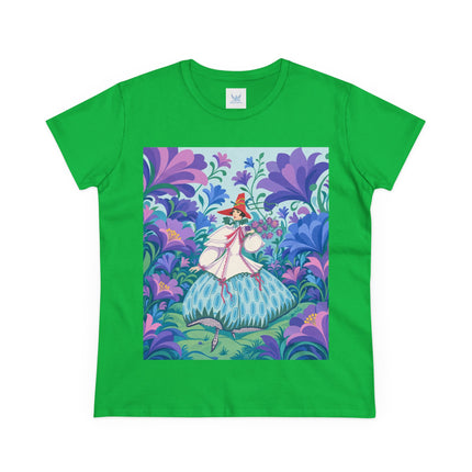 🌸🎶 The Garden Melody Cotton Tee – Art Deco Floral Whimsy