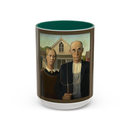 American Gothic by Grant Wood Colorful Mugs (11oz, 15oz)