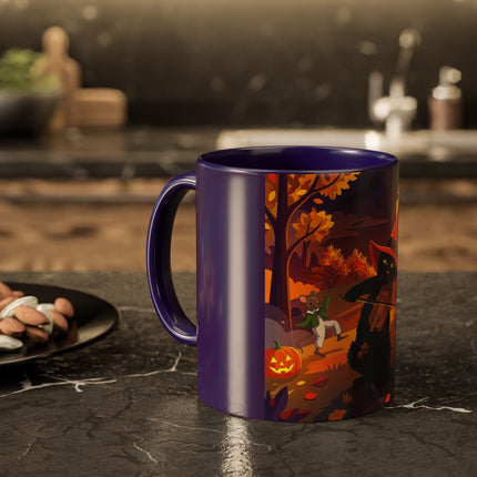 🐈‍⬛🎻 The Black Cat's Moonlit Melody Colorful Mug – Whimsical Halloween Music