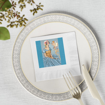 The Enchanting Painter White Coined Napkins